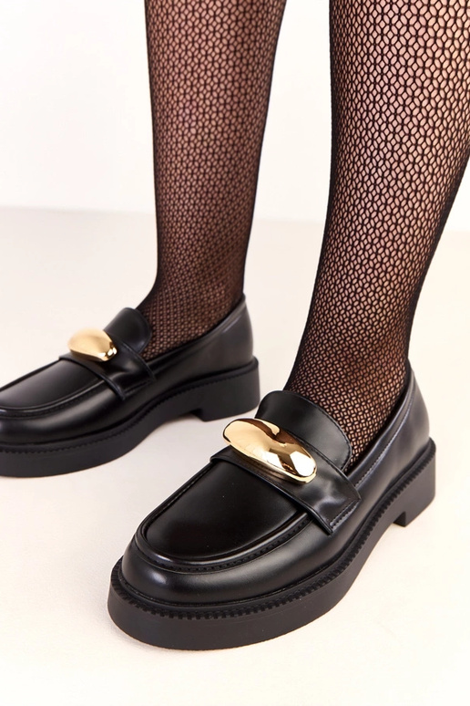 Mocassini neri Ella con decorazione... Mocassini neri Ella con decorazione...