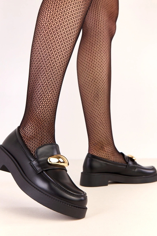 Mocassini neri Ella con decorazione... Mocassini neri Ella con decorazione...