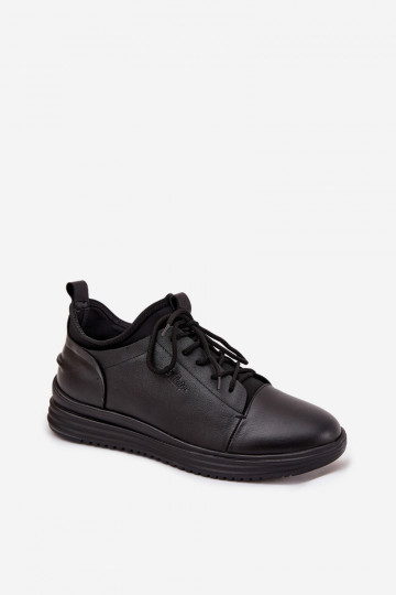 Scarpe in pelle da uomo Lee Cooper LCJ-26-33-3964 nere