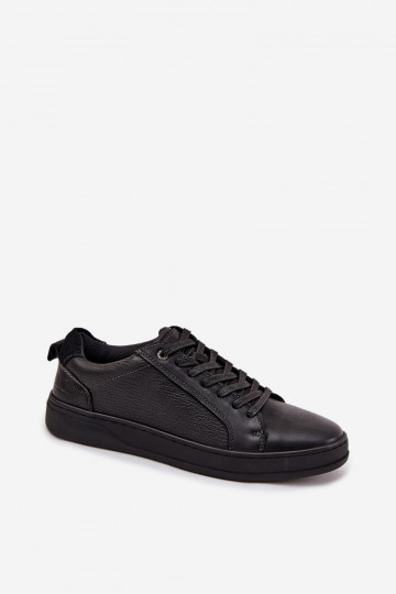 Scarpe sportive in pelle da uomo Lee Cooper LCJ-25-33-3965 nere