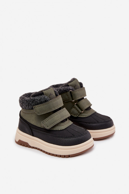Stivali invernali Doposci per bambini con chiusure adesive verde-colore nero Darlene