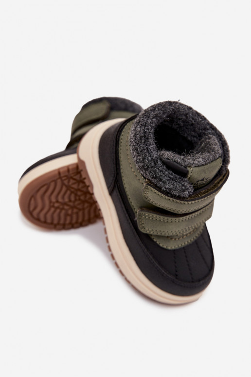 Stivali invernali Doposci per bambini con chiusure adesive verde-colore nero Darlene