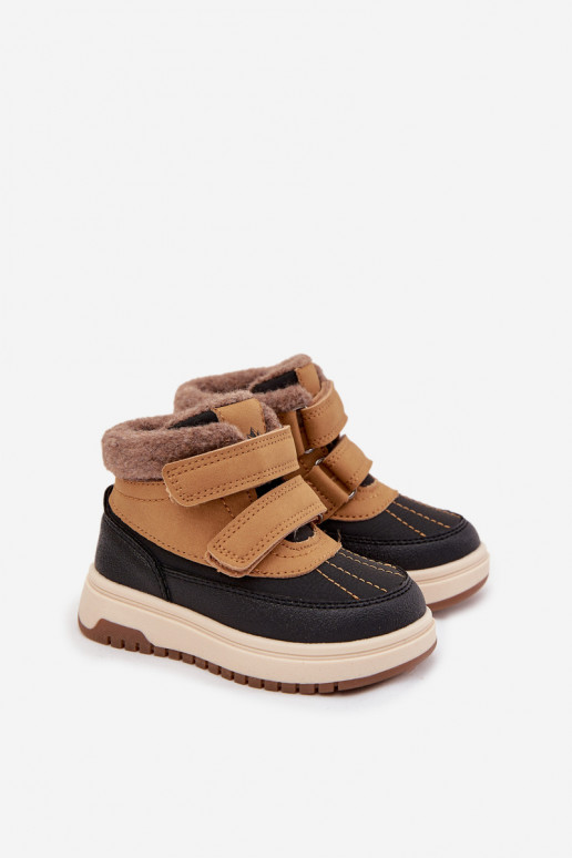 Stivali invernali Doposci per bambini con chiusure adesive colore marrone Darlene Stivali invernali Doposci per bambini con chiusure adesive colore marrone Darlene