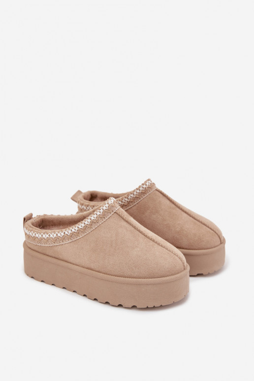 Stivali da neve Infantile GioventùHaftem con una piattaforma beige Jolisse