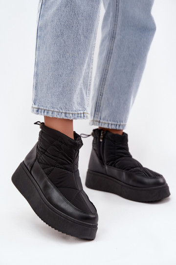 Stivali da neve Femminile con una piattaforma riscaldamento con pelliccia all interno colore nero Tahlira 2