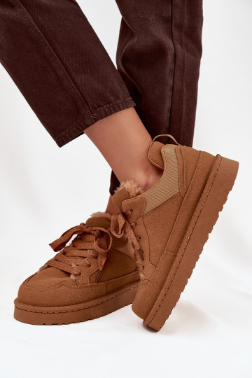 Scarpe modello sneakers Femminile riscaldamento con pelliccia all interno colore marrone Cyrissa 2