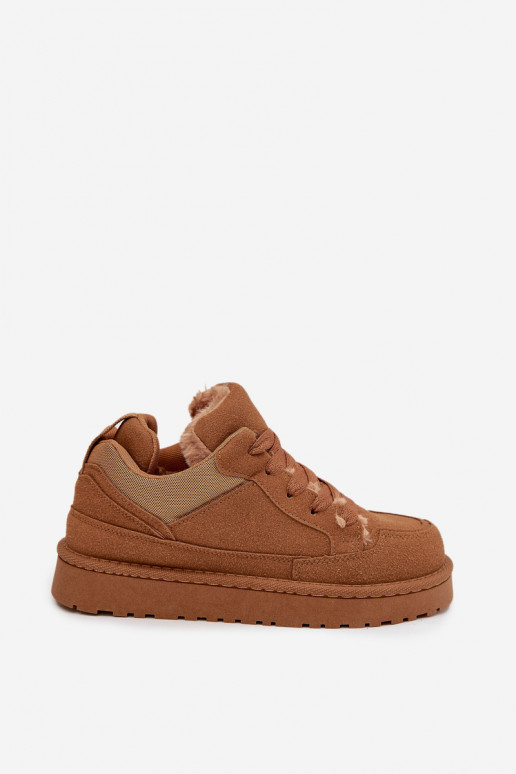 Scarpe modello sneakers Femminile riscaldamento con pelliccia all interno colore marrone Cyrissa Scarpe modello sneakers Femminile riscaldamento con pelliccia all interno colore marrone Cyrissa