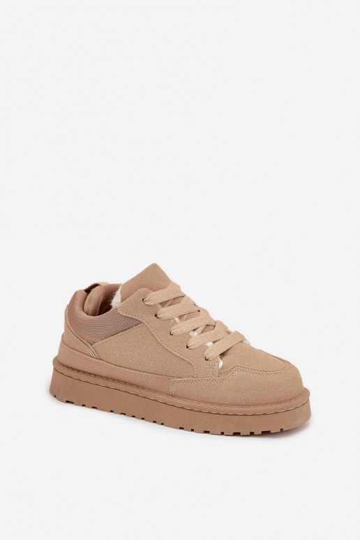 Scarpe modello sneakers Femminile riscaldamento con pelliccia all interno beige Cyrissa Scarpe modello sneakers Femminile riscaldamento con pelliccia all interno beige Cyrissa