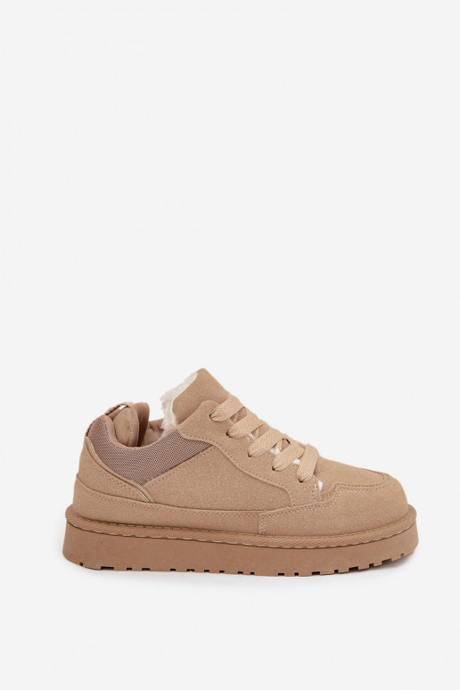 Scarpe modello sneakers Femminile riscaldamento con pelliccia all interno beige Cyrissa Scarpe modello sneakers Femminile riscaldamento con pelliccia all interno beige Cyrissa