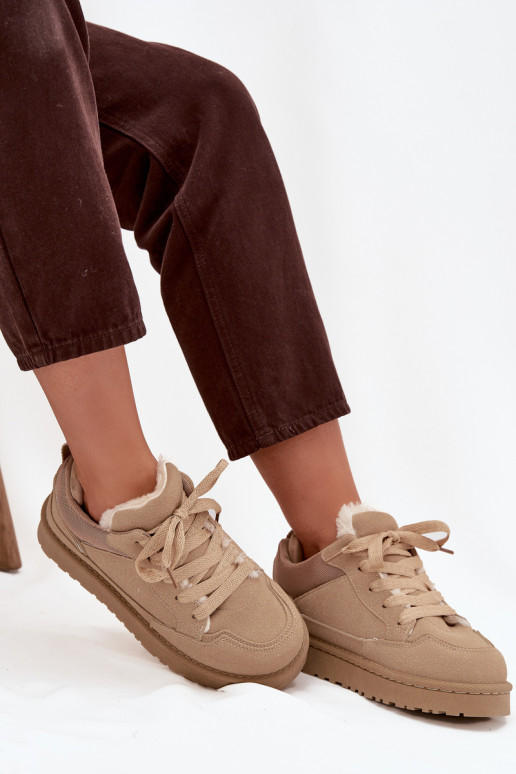 Scarpe modello sneakers Femminile riscaldamento con pelliccia all interno beige Cyrissa Scarpe modello sneakers Femminile riscaldamento con pelliccia all interno beige Cyrissa