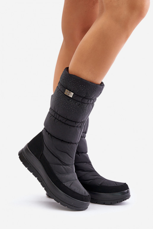 Femminile Stivali da neve Con decorazione Progress PROGJ-24-147 colore nero Femminile Stivali da neve Con decorazione Progress PROGJ-24-147 colore nero