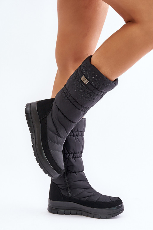 Femminile Stivali da neve Con decorazione Progress PROGJ-24-147 colore nero Femminile Stivali da neve Con decorazione Progress PROGJ-24-147 colore nero