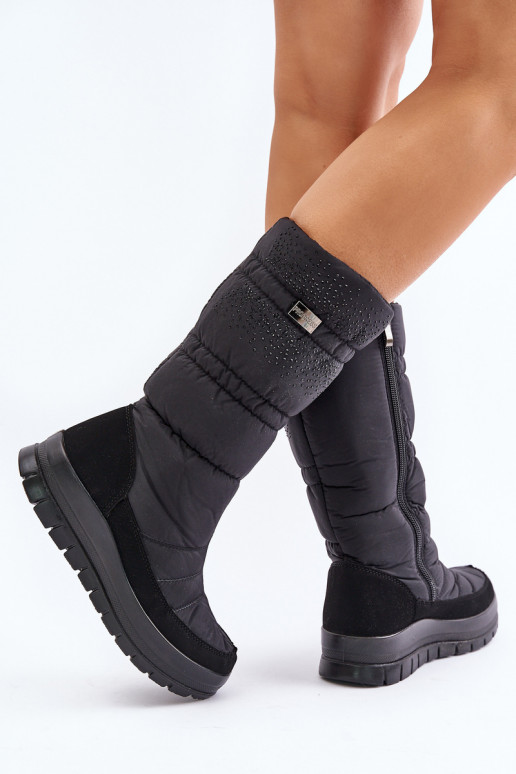 Femminile Stivali da neve Con decorazione Progress PROGJ-24-147 colore nero Femminile Stivali da neve Con decorazione Progress PROGJ-24-147 colore nero