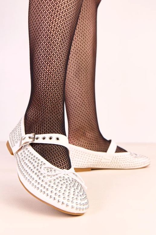 Ballerine bianche decorate con...