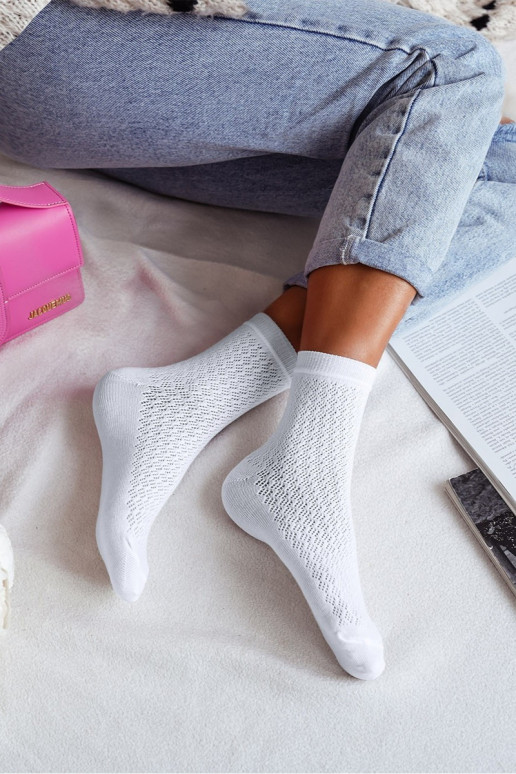 Calzini Femminile con elementi traforati Colore bianco