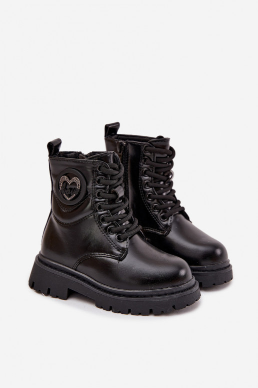 Stivali Infantile riscaldamento con pelliccia all interno con ornamenti LOVE colore nero Rosaira Stivali Infantile riscaldamento con pelliccia all interno con ornamenti LOVE colore nero Rosaira