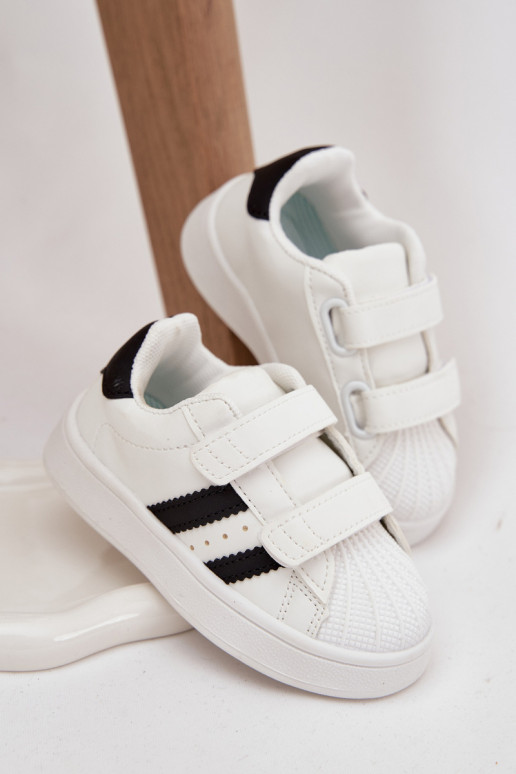 Scarpe sportive per bambini Scarpe modello sneakers in ecopelle Colore bianco Renel