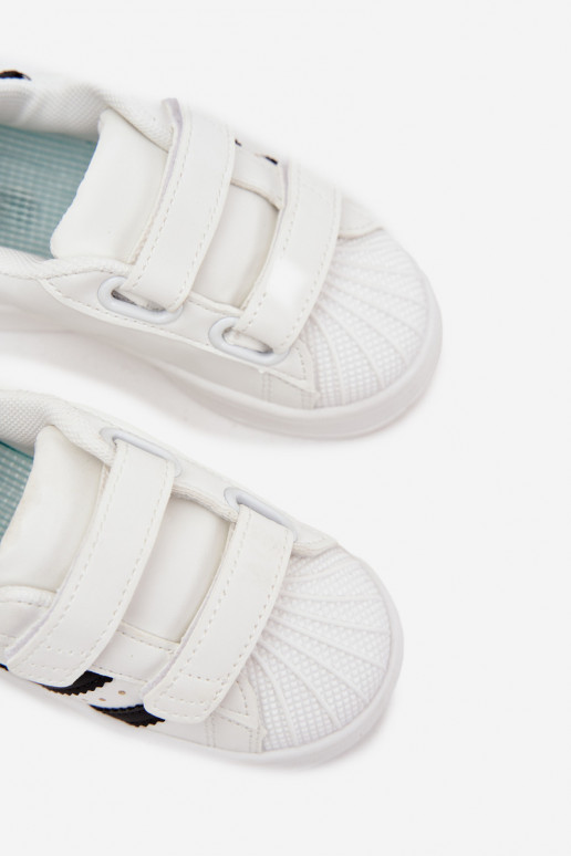 Scarpe sportive per bambini Scarpe modello sneakers in ecopelle Colore bianco Renel Scarpe sportive per bambini Scarpe modello sneakers in ecopelle Colore bianco Renel