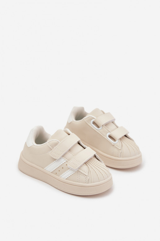 Scarpe sportive per bambini Scarpe modello sneakers in ecopelle beige Renel