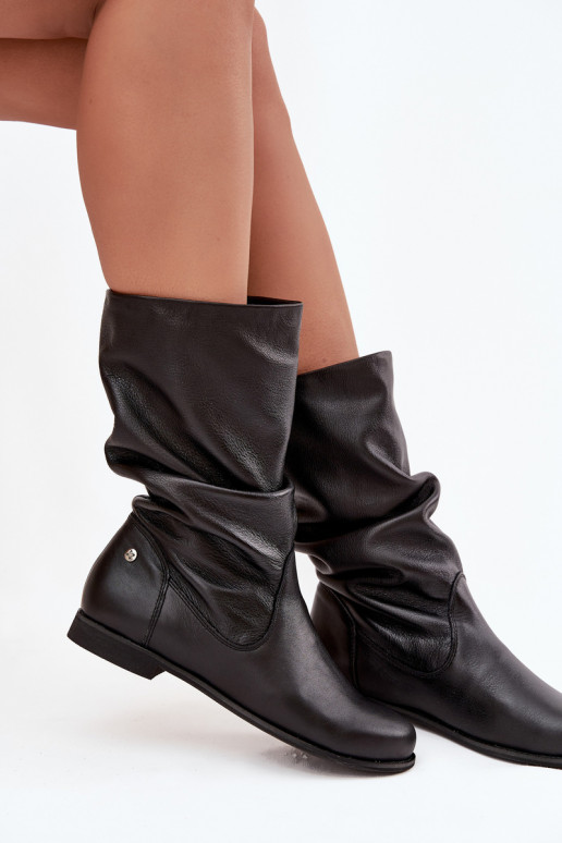 Femminile Pelle stivali Deveciejka 05057-20 colore nero Femminile Pelle stivali Deveciejka 05057-20 colore nero