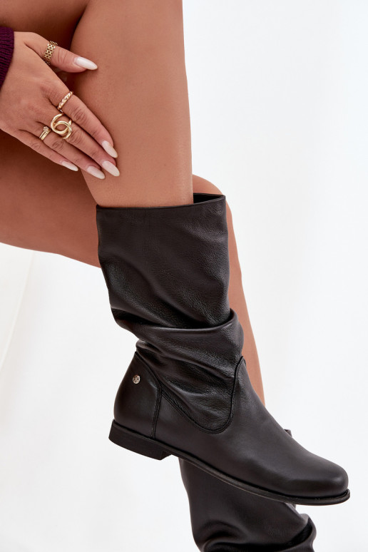 Femminile Pelle stivali Deveciejka 05057-20 colore nero Femminile Pelle stivali Deveciejka 05057-20 colore nero