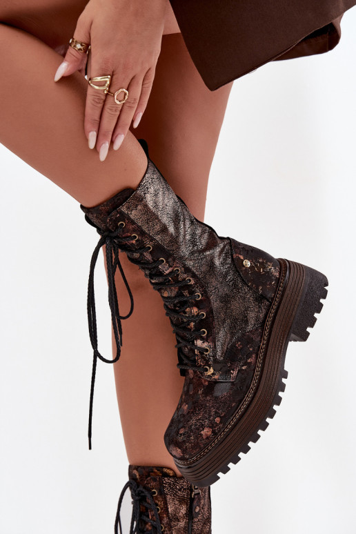 Stivali da donna stivali da equitazione alti Deveciejka 06203-32 marrone-colore dorato Stivali da donna stivali da equitazione alti Deveciejka 06203-32 marrone-colore dorato