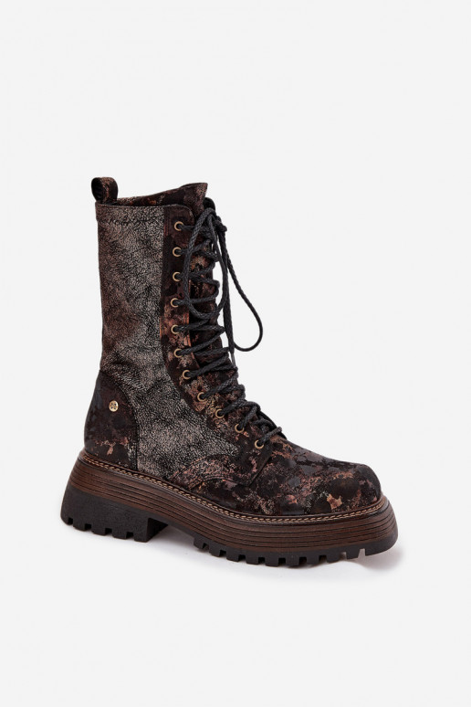 Stivali da donna stivali da equitazione alti Deveciejka 06203-32 marrone-colore dorato Stivali da donna stivali da equitazione alti Deveciejka 06203-32 marrone-colore dorato