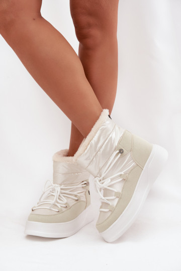 Stivali da neve da donna con plateau, Lee Cooper LCJ-25-03-3815, color bianco