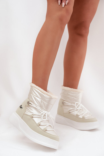 Stivali da neve da donna con plateau, Lee Cooper LCJ-25-03-3815, color bianco 2