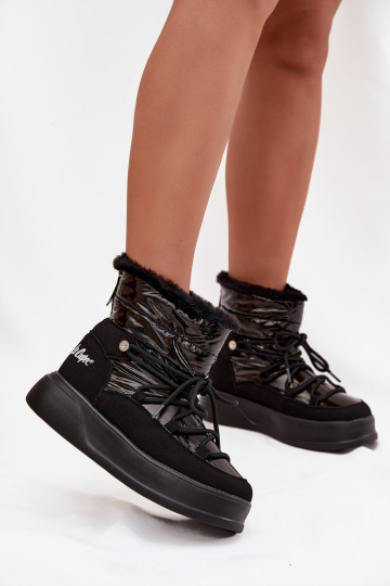 Stivali da neve da donna con plateau, Lee Cooper LCJ-25-03-3814, color nero 2