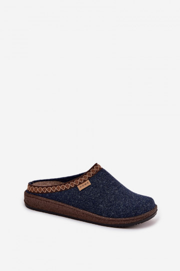 Ciabatte da donna con ricamo Inblu NL000009 blu scuro 2