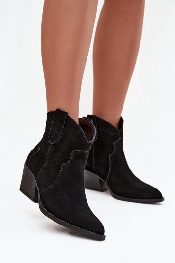 Un modello convincente stivali stile coAboy FemminileAbilitatoturalnego dalla pelle scamosciatau colore nero Beretta 2