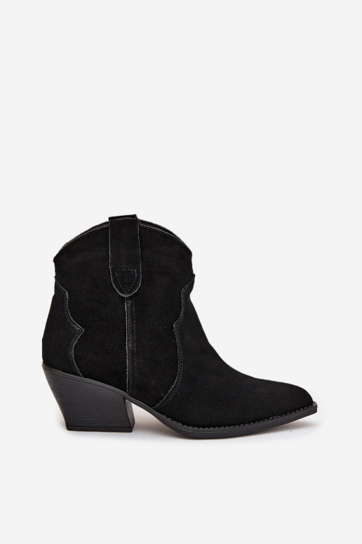 Un modello convincente stivali stile coAboy FemminileAbilitatoturalnego dalla pelle scamosciatau colore nero Beretta