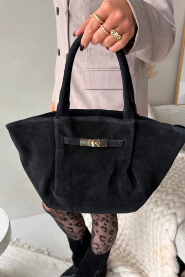 Borsa in suede nera Orselle 2