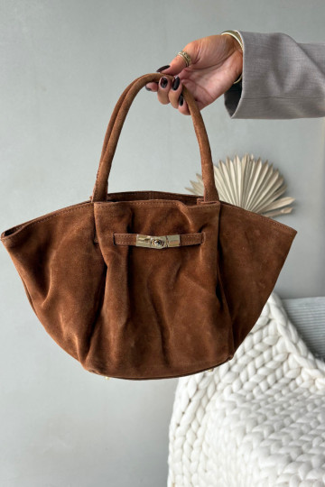 Borsa in suede marrone Orselle