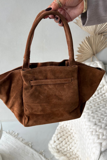 Borsa in suede marrone Orselle 2