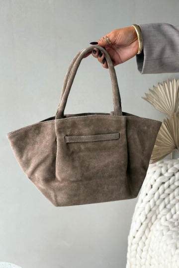 Borsa in suede color avorio Orselle 2