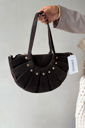 Borsa in suede color cioccolato Tai turirivane