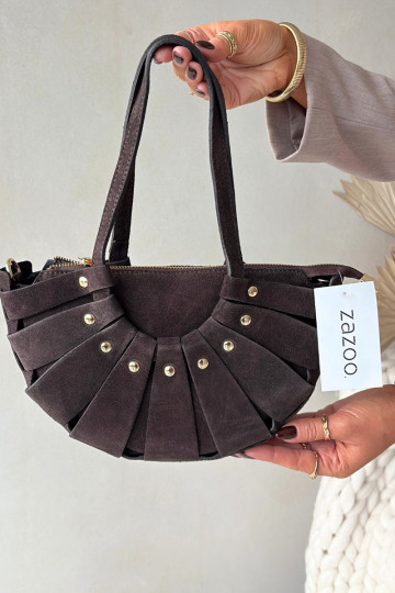 Borsa in suede color cioccolato Tai turirivane 2