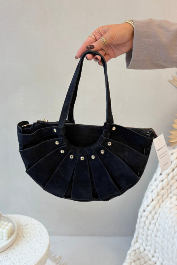 Borsa in suede nera Tialine 2