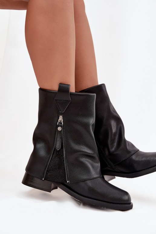 Pelle Stivali da donnaINyAiniętą CholeAką Klocke Deveciejka K7213-01 colore nero Pelle Stivali da donnaINyAiniętą CholeAką Klocke Deveciejka K7213-01 colore nero