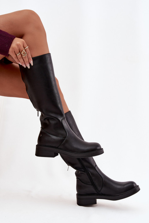 Pelle Stivali caldi Deveciejka A7164-01 colore nero Pelle Stivali caldi Deveciejka A7164-01 colore nero