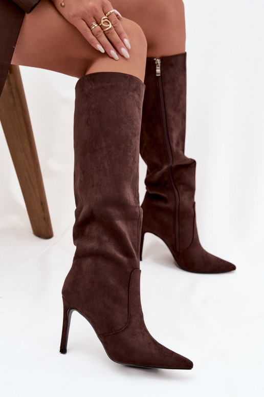 riscaldamento stivali da donna con tacchi sottiliin ecopelle scamosciatau CzekoladoAe Rosavine riscaldamento stivali da donna con tacchi sottiliin ecopelle scamosciatau CzekoladoAe Rosavine