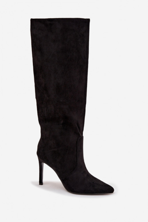 riscaldamento stivali da donna con tacchi sottiliin ecopelle scamosciatau colore nero Rosavine riscaldamento stivali da donna con tacchi sottiliin ecopelle scamosciatau colore nero Rosavine