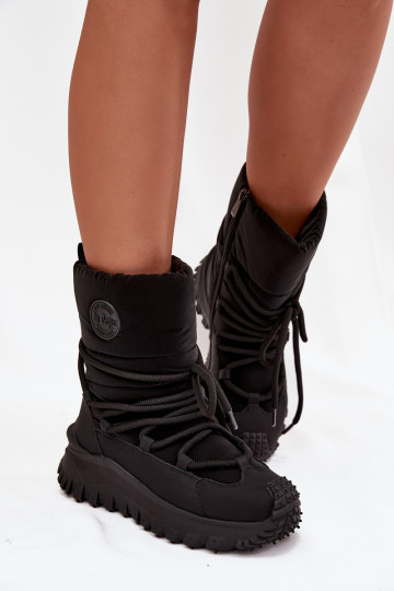 Stivali da neve in pelle sintetica Lee Cooper LCJ-25-12-3660 colore nero con piattaforma
