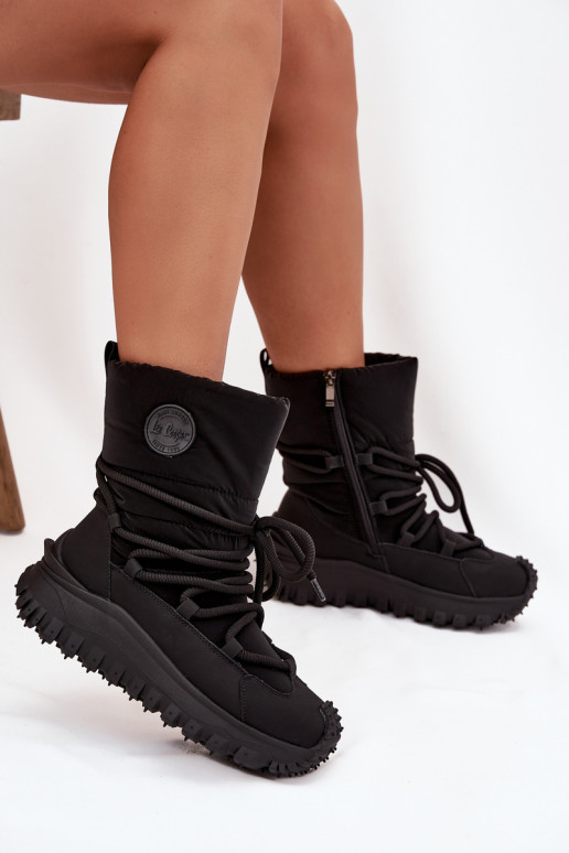 Pelle Stivali da neve con una piattaforma Lee Cooper LCJ-25-12-3660 colore nero