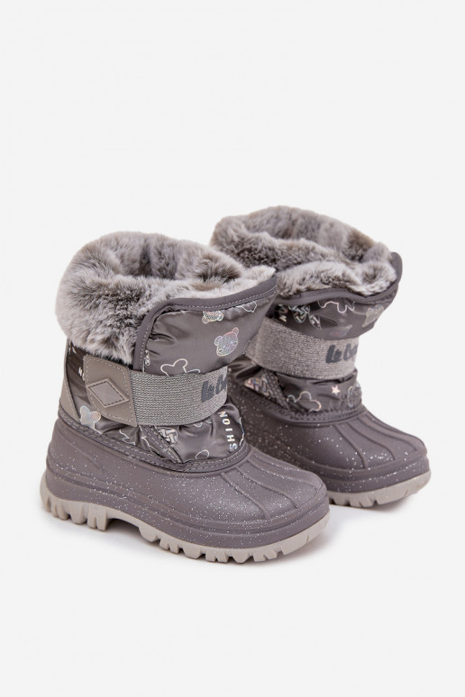 Doposci per bambini con una pelliccia con chiusure adesive Lee Cooper LCJ-25-10-3788 colore grigio