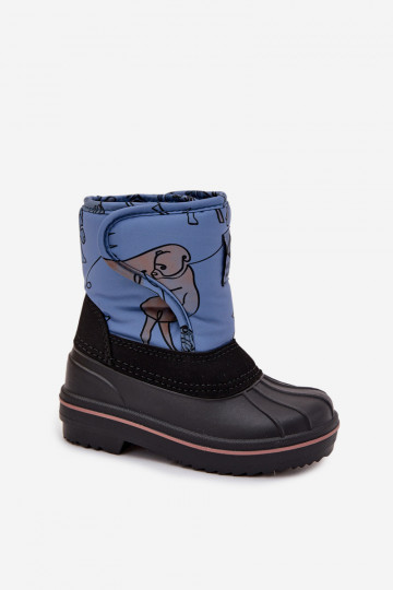 Stivali da neve per bambini Lee Cooper LCJ-25-10-3774 colore blu con chiusura adesiva