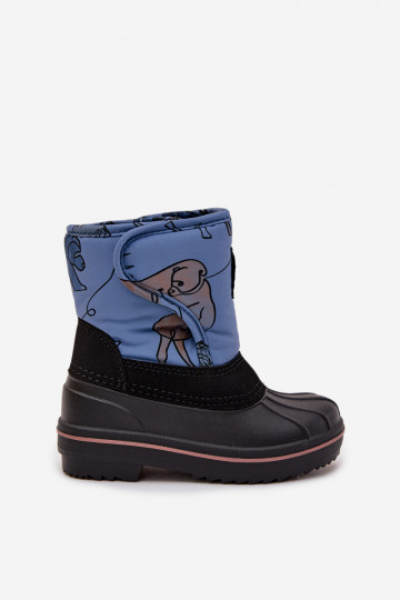Stivali da neve per bambini Lee Cooper LCJ-25-10-3774 colore blu con chiusura adesiva 2