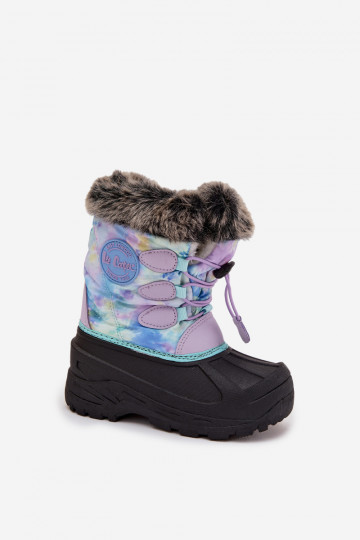 Stivali da neve per bambini Lee Cooper LCJ-25-10-3778 colore viola con pelliccia e elastici
